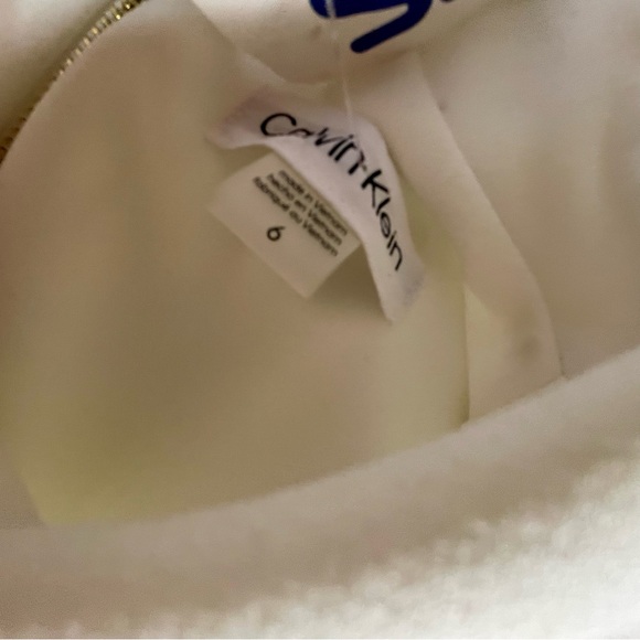 Calvin Klein Sleeveless Collar White Sheath Dress - Picture 3 of 4